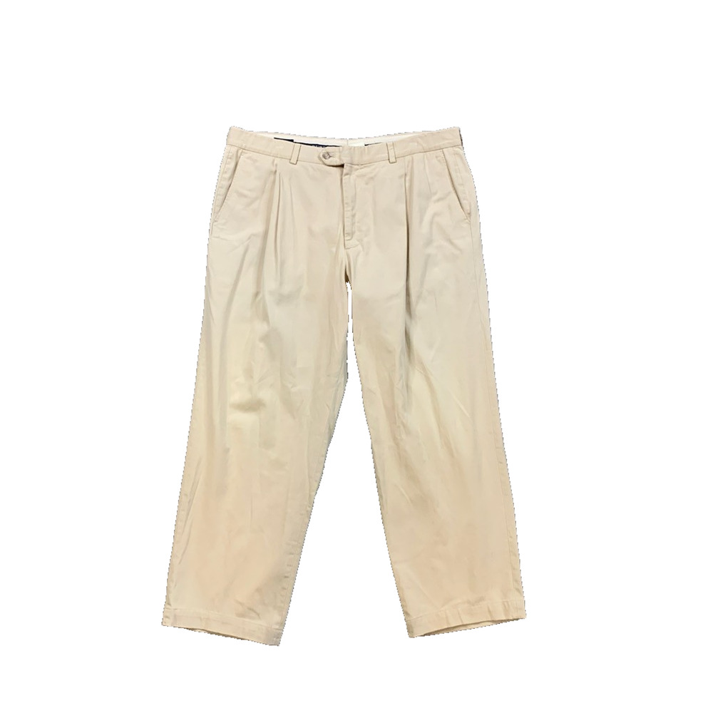 Vintage Burberry Pants Mens 40 Cream Golf Straight Pleated Classic Fit *READ